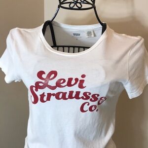 Levi’s “Levi Strauss & Co” White & Red T-Shirt Size XS